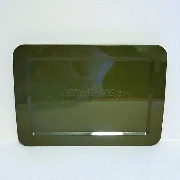 Temp-tations Ovenware by Tara Old World Green 1.5 qt Loaf Pan Trivet Lid Rack - Picture 12 of 13